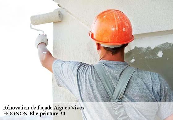 Rénovation de façade  aigues-vives-34210 HOGNON Elie peinture 34
